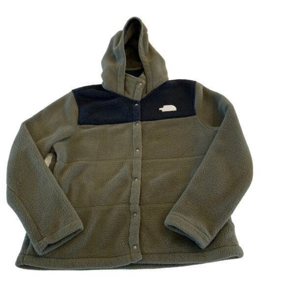 The North Face Women's Gemma Fleece Hoodie Jacket Olive Green and Black Size L